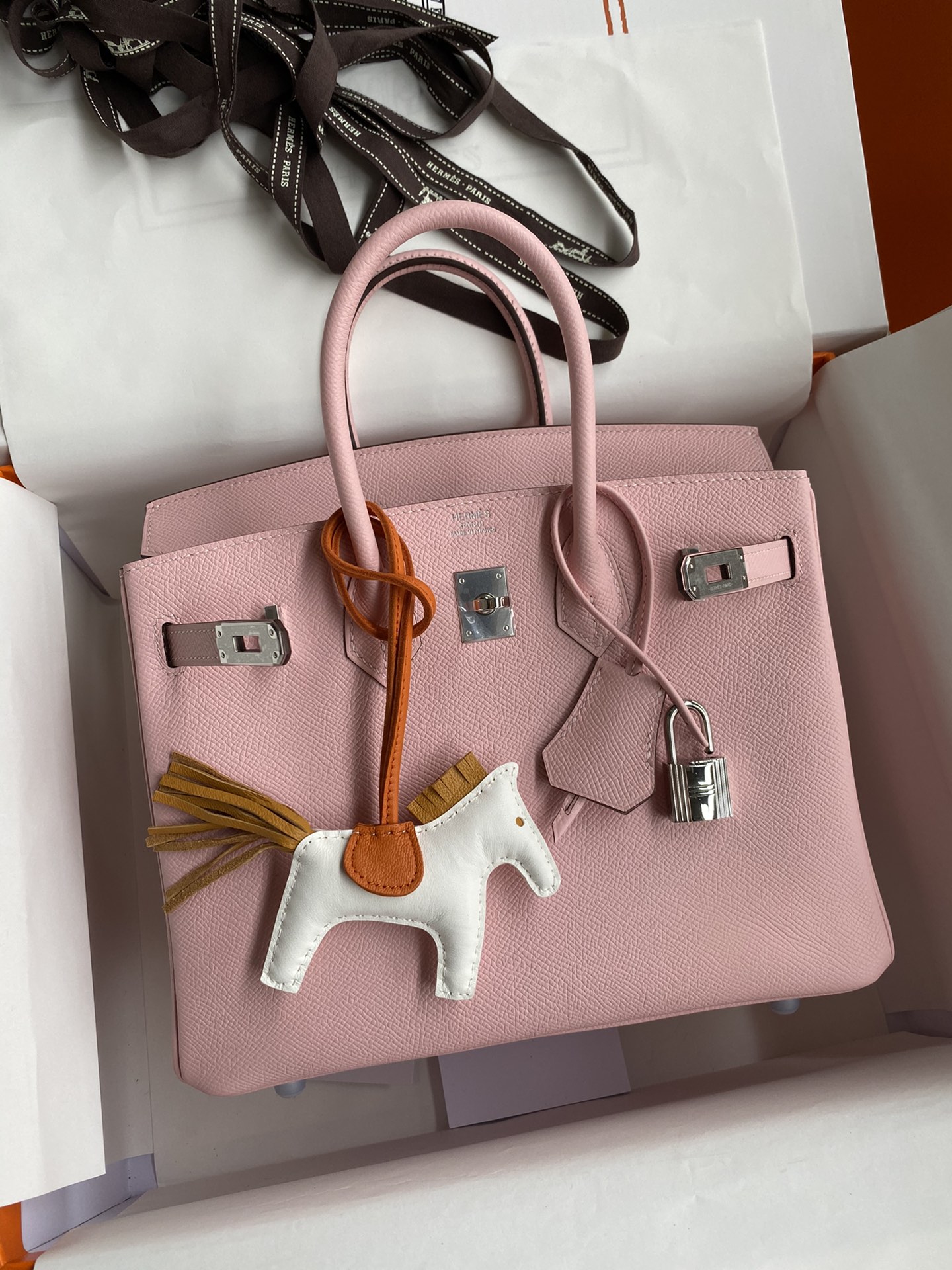 Hermes Birkin 25CM Epsom Leather Handbag Pink